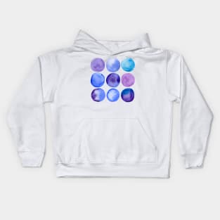 Watercolour blue dots Kids Hoodie